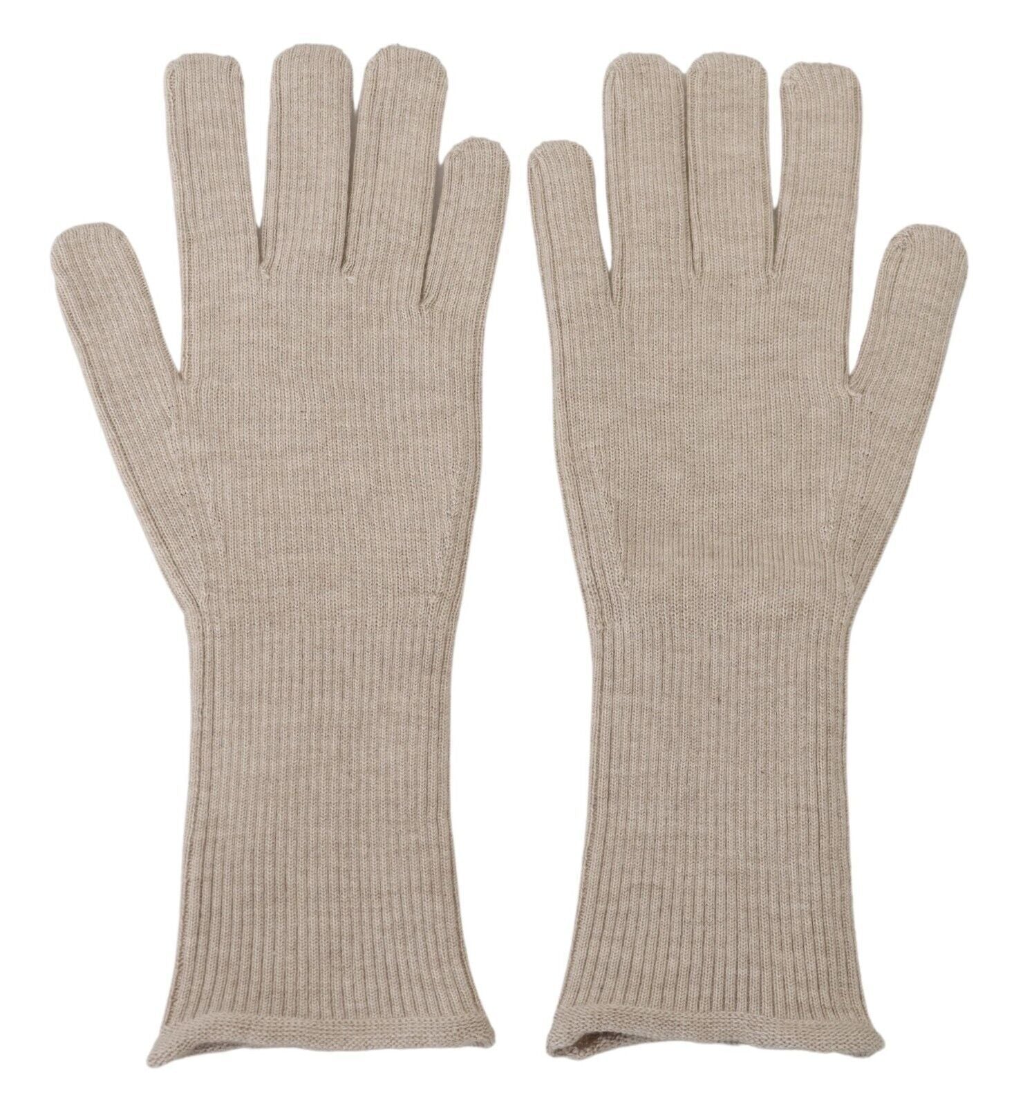 Dolce &amp; Gabbana Elfenbeinfarbene Herrenhandschuhe aus Kaschmir und Seide