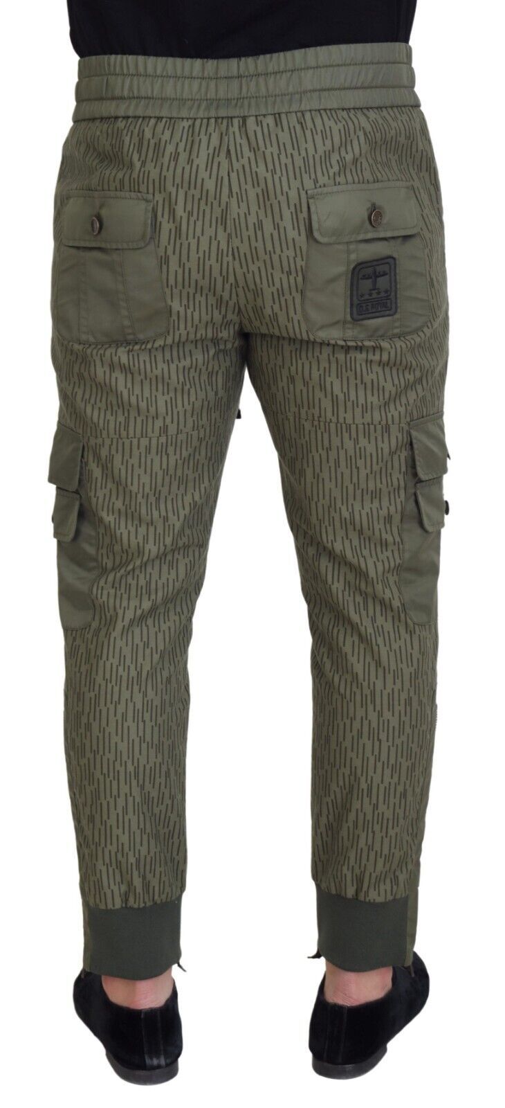 Pantalon cargo Dolce & Gabbana pour homme, à rayures vertes et fermeture éclair aux jambes