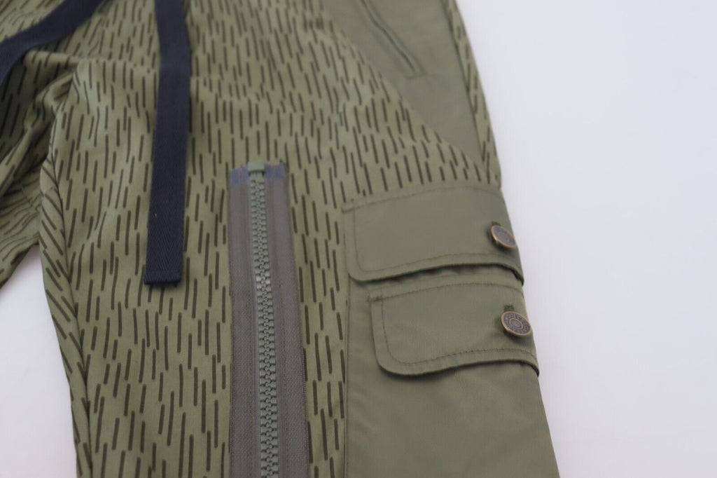 Pantalon cargo Dolce & Gabbana pour homme, à rayures vertes et fermeture éclair aux jambes