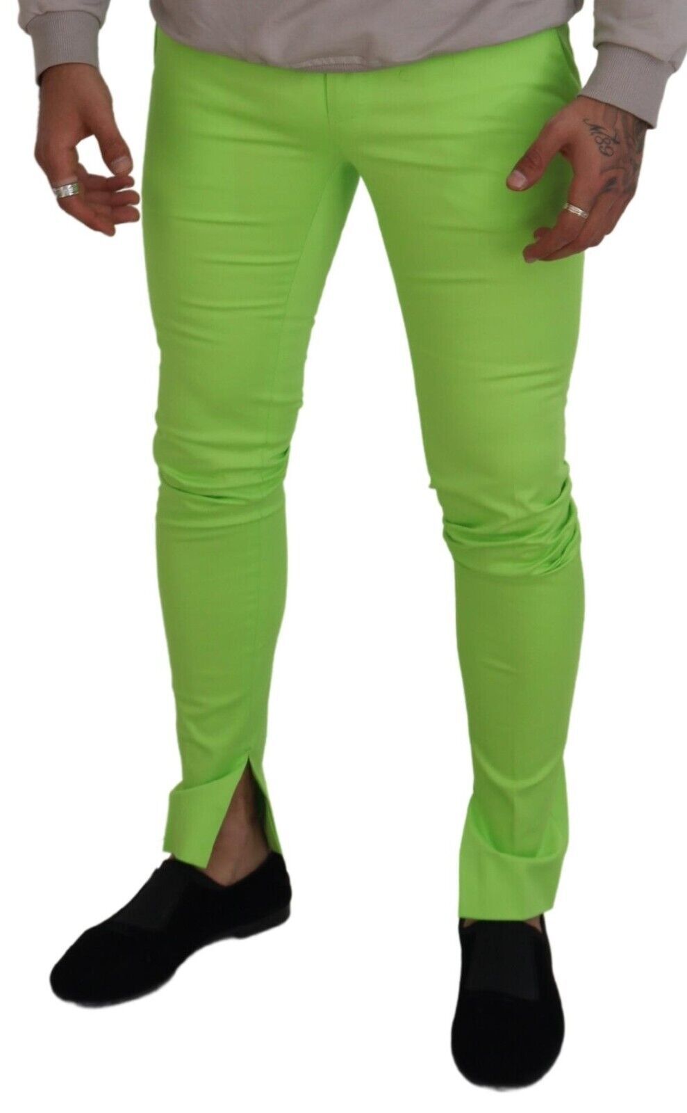Dolce & Gabbana Green Skinny Pants for Men detail view