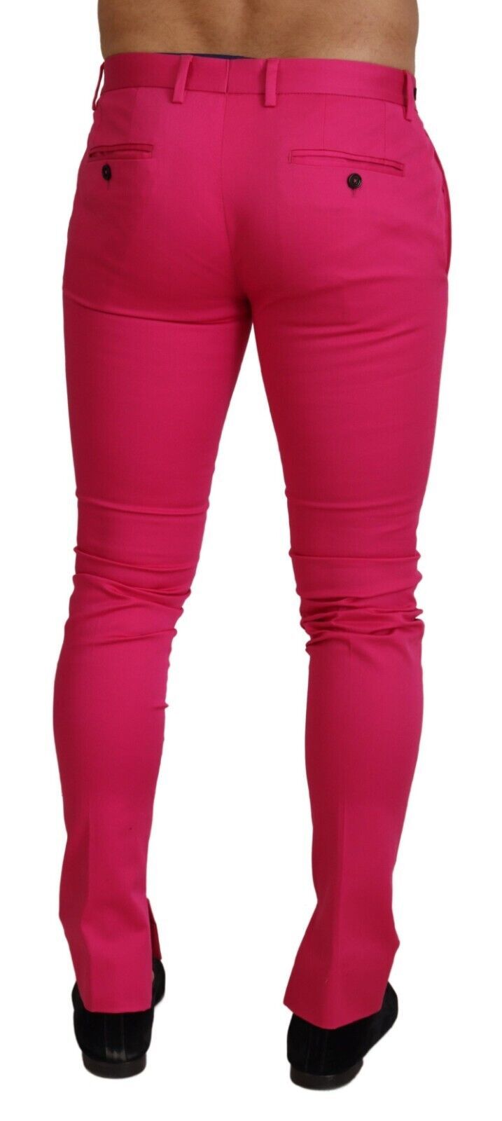 Pantalon Dolce & Gabbana rose avec boucle et fermeture éclair à la taille