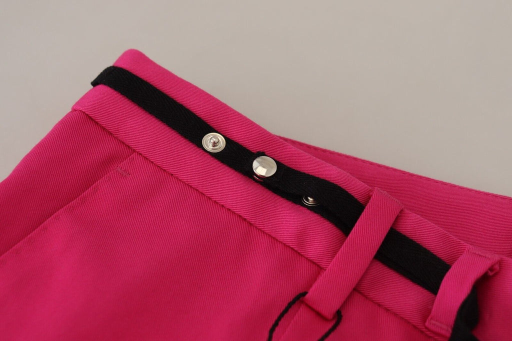 Pantalon Dolce & Gabbana rose avec boucle et fermeture éclair à la taille