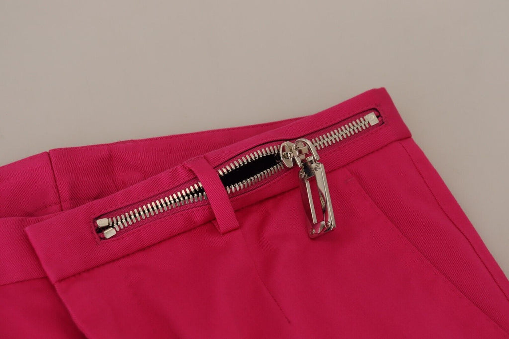 Pantalon Dolce & Gabbana rose avec boucle et fermeture éclair à la taille