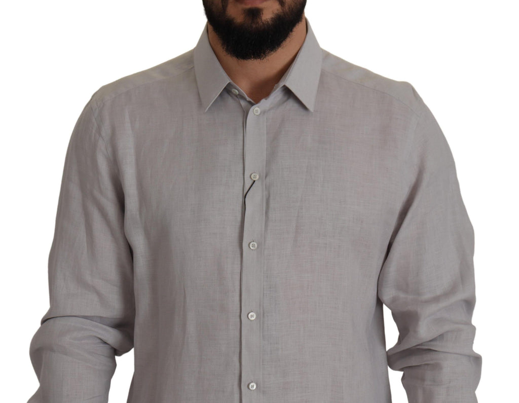 Dolce & Gabbana Grey Dress Shirt for Men detail view