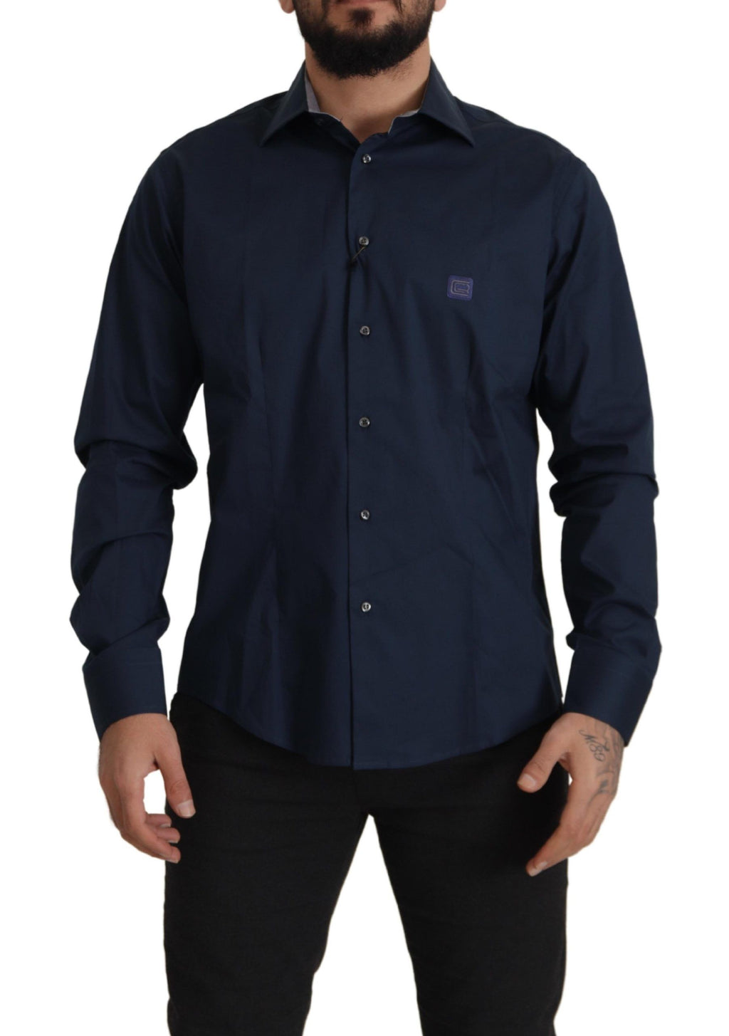 Roberto Cavalli Blue Dress Shirt for Men