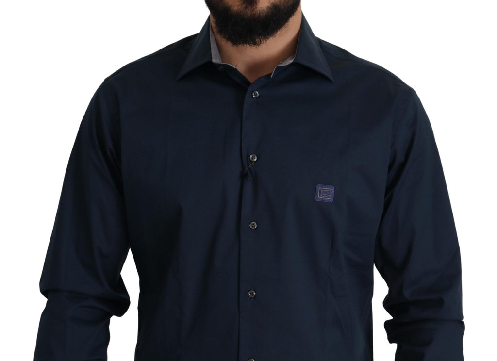 Roberto Cavalli Blue Dress Shirt for Men side view