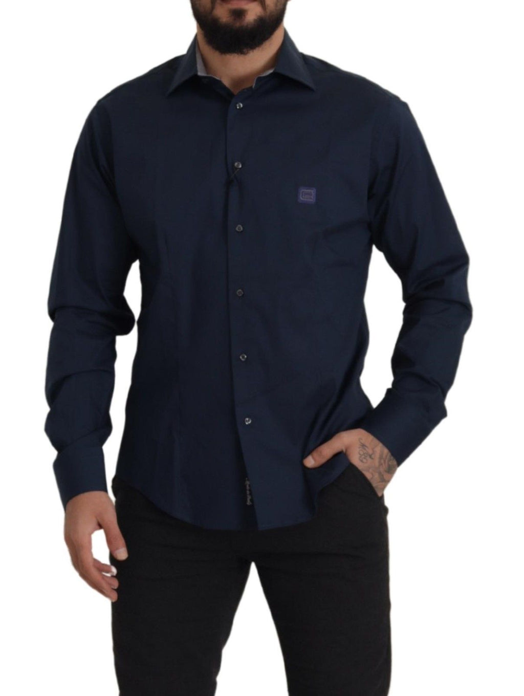 Roberto Cavalli Blue Dress Shirt for Men additional view
