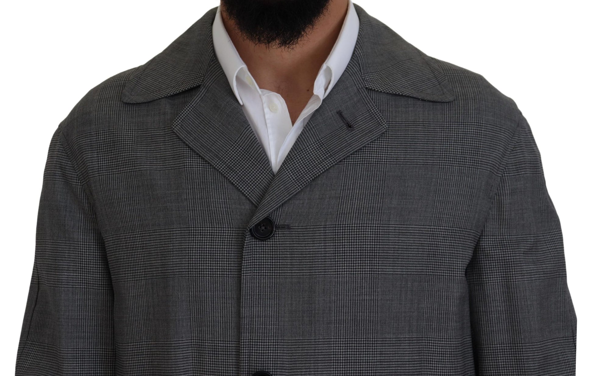 Dolce & Gabbana Grey Trench Coats for Men detail view