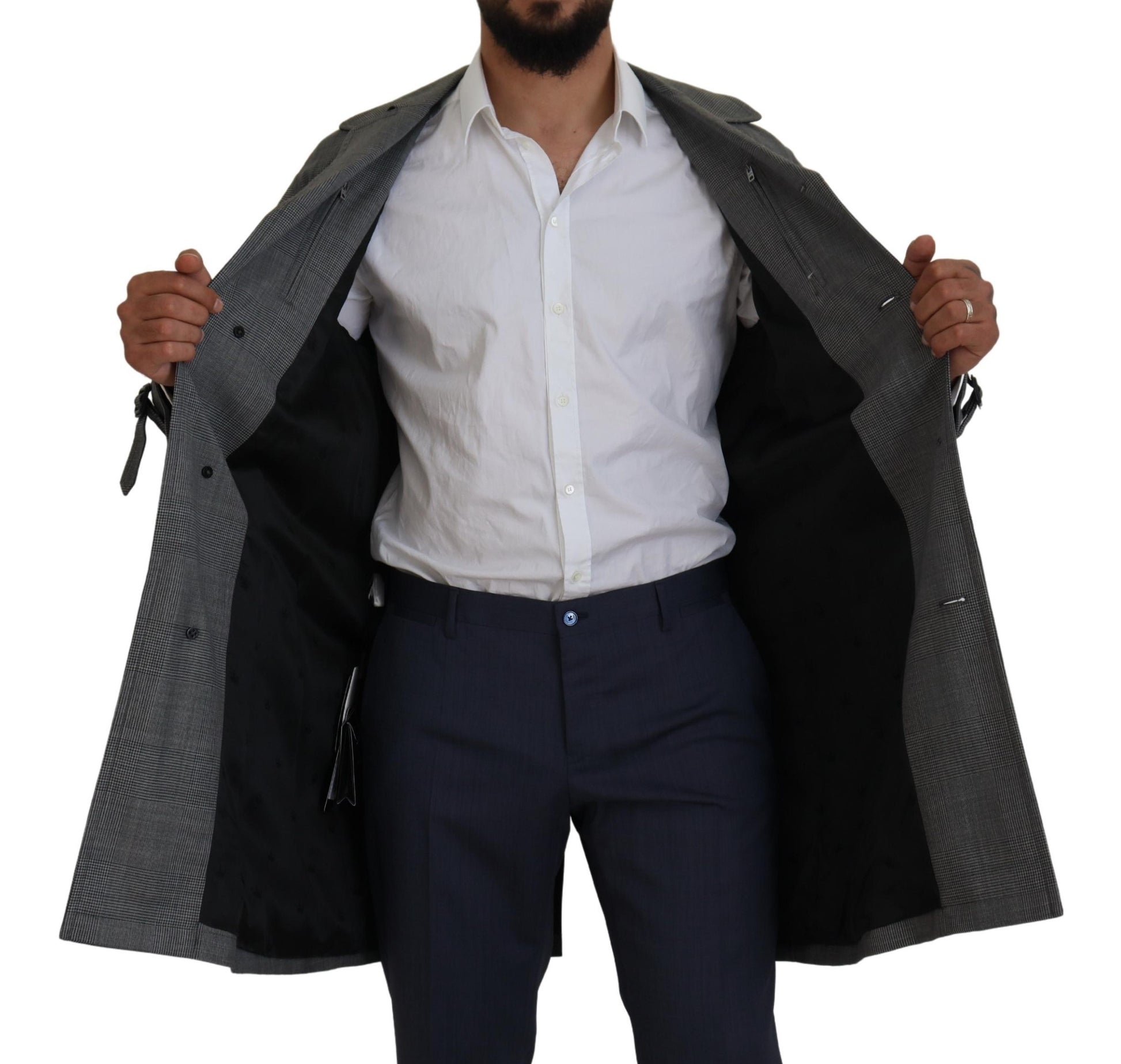 Dolce & Gabbana Grey Trench Coats for Men additional view