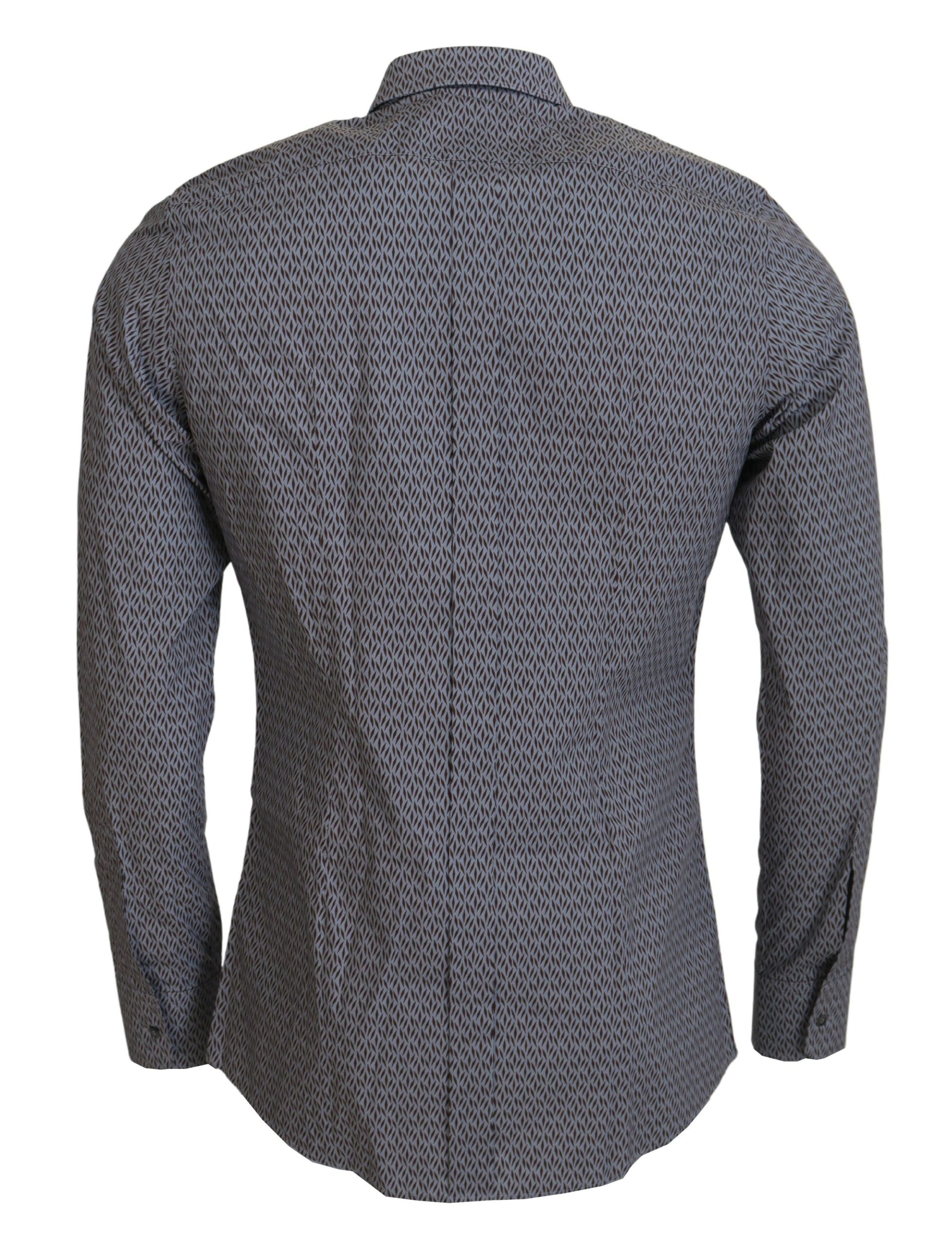 Chemise habillée Dolce & Gabbana gris marron or coupe slim