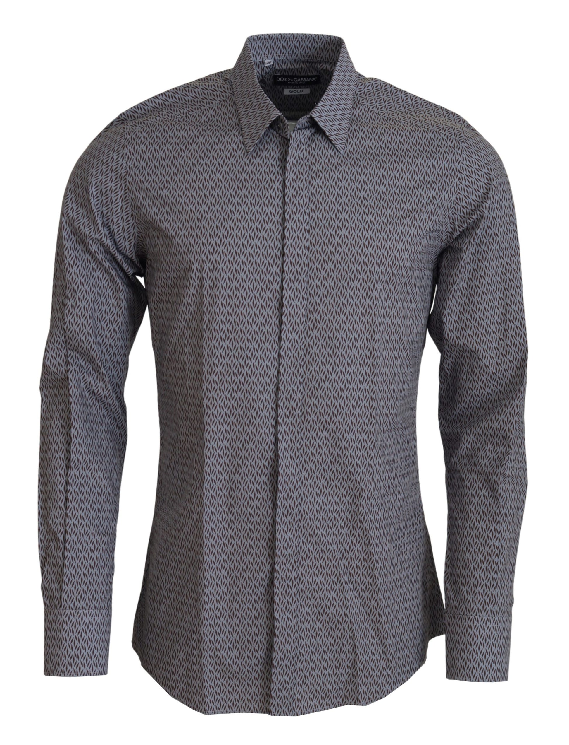 Chemise habillée Dolce & Gabbana gris marron or coupe slim