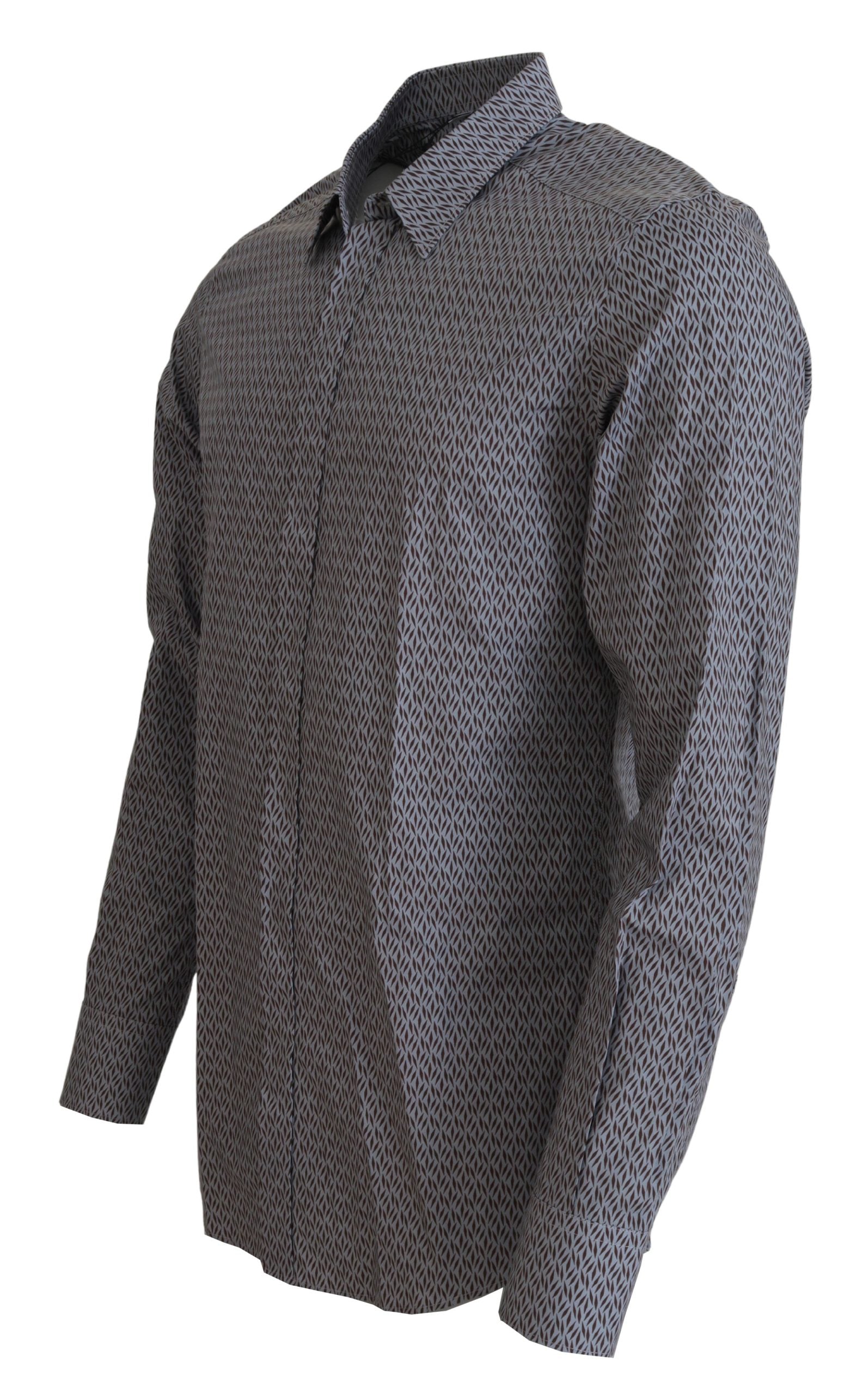 Chemise habillée Dolce & Gabbana gris marron or coupe slim