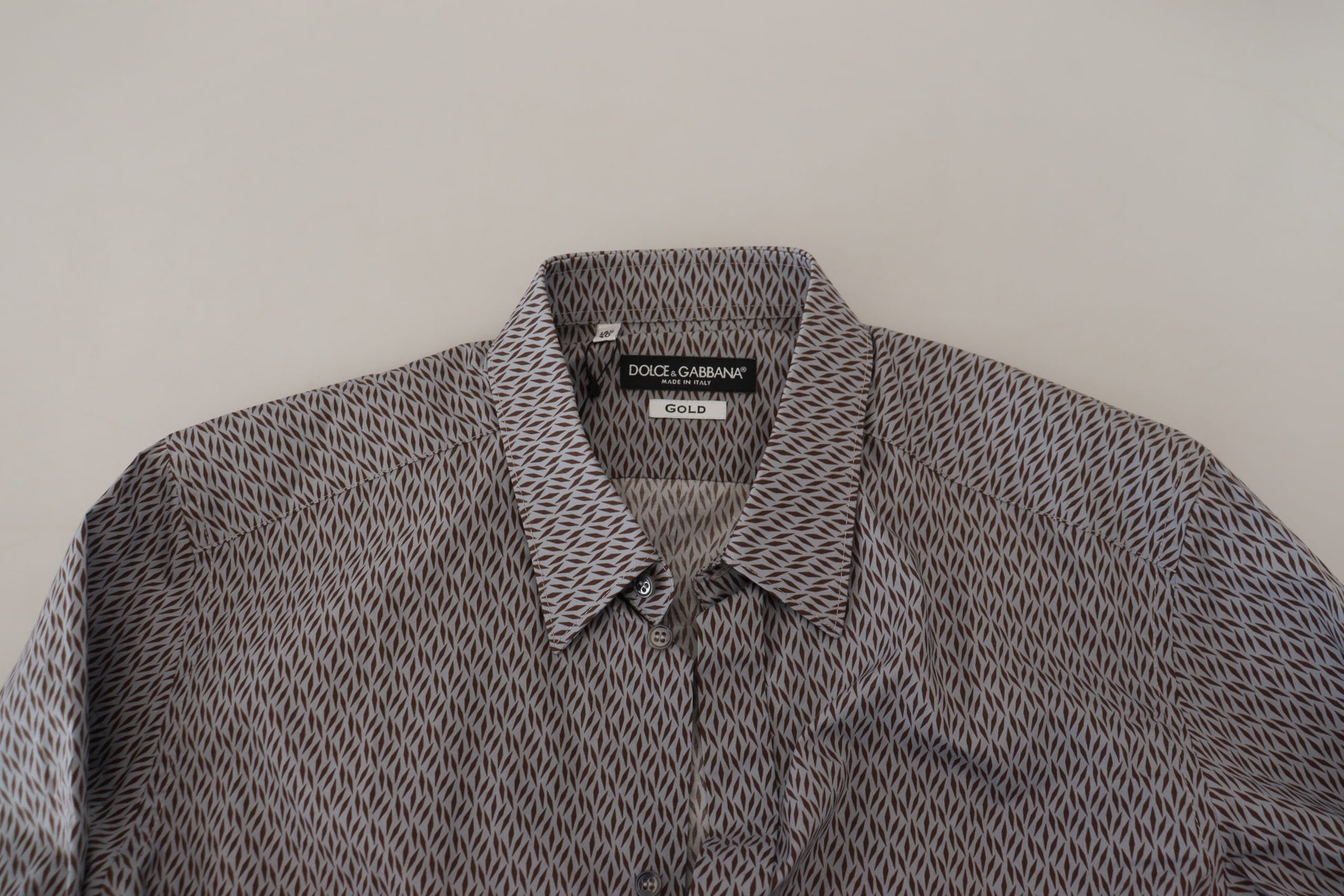Chemise habillée Dolce & Gabbana gris marron or coupe slim
