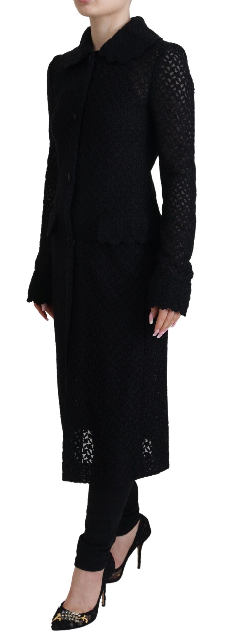 Dolce & Gabbana Black Full Length Jacket for Women alternate view