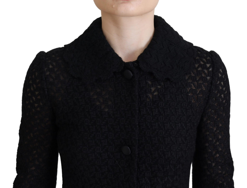 Dolce & Gabbana Black Full Length Jacket for Women side view