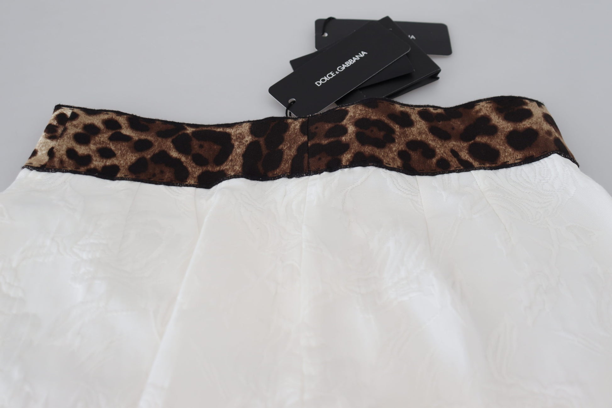 Pantalon taille haute blanc à imprimé léopard Dolce & Gabbana
