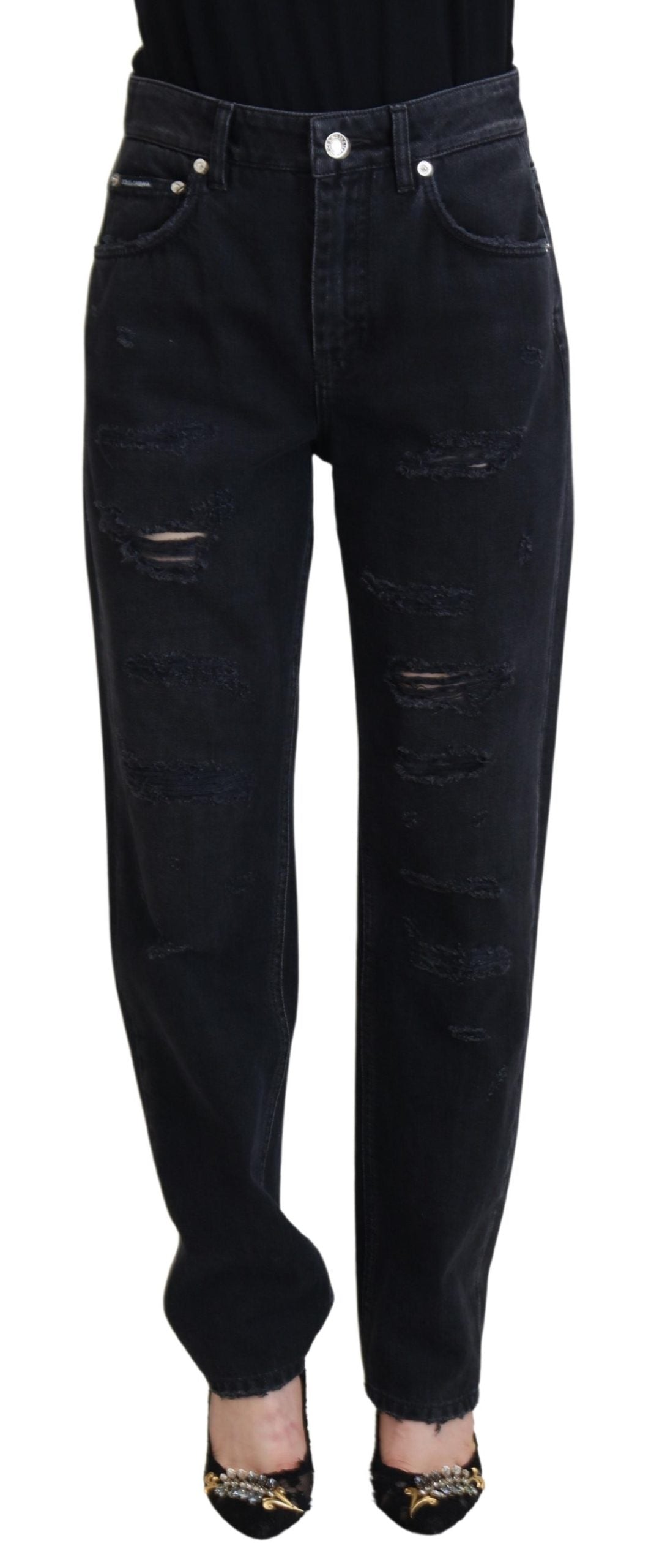 Dolce & Gabbana Black Straight Leg Jeans for Women