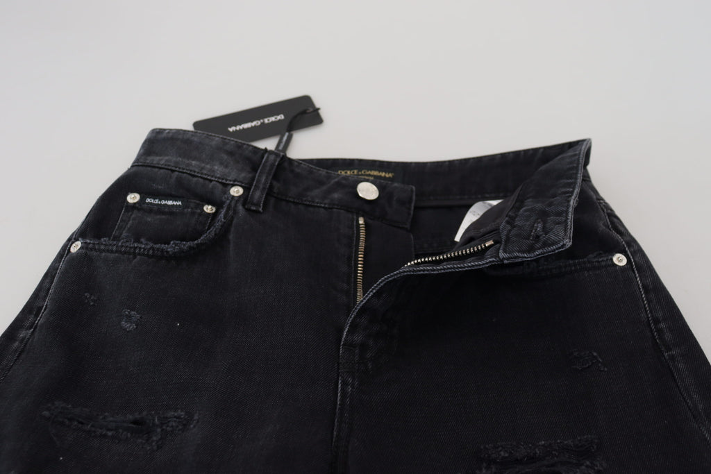 Dolce & Gabbana Black Straight Leg Jeans for Women side view