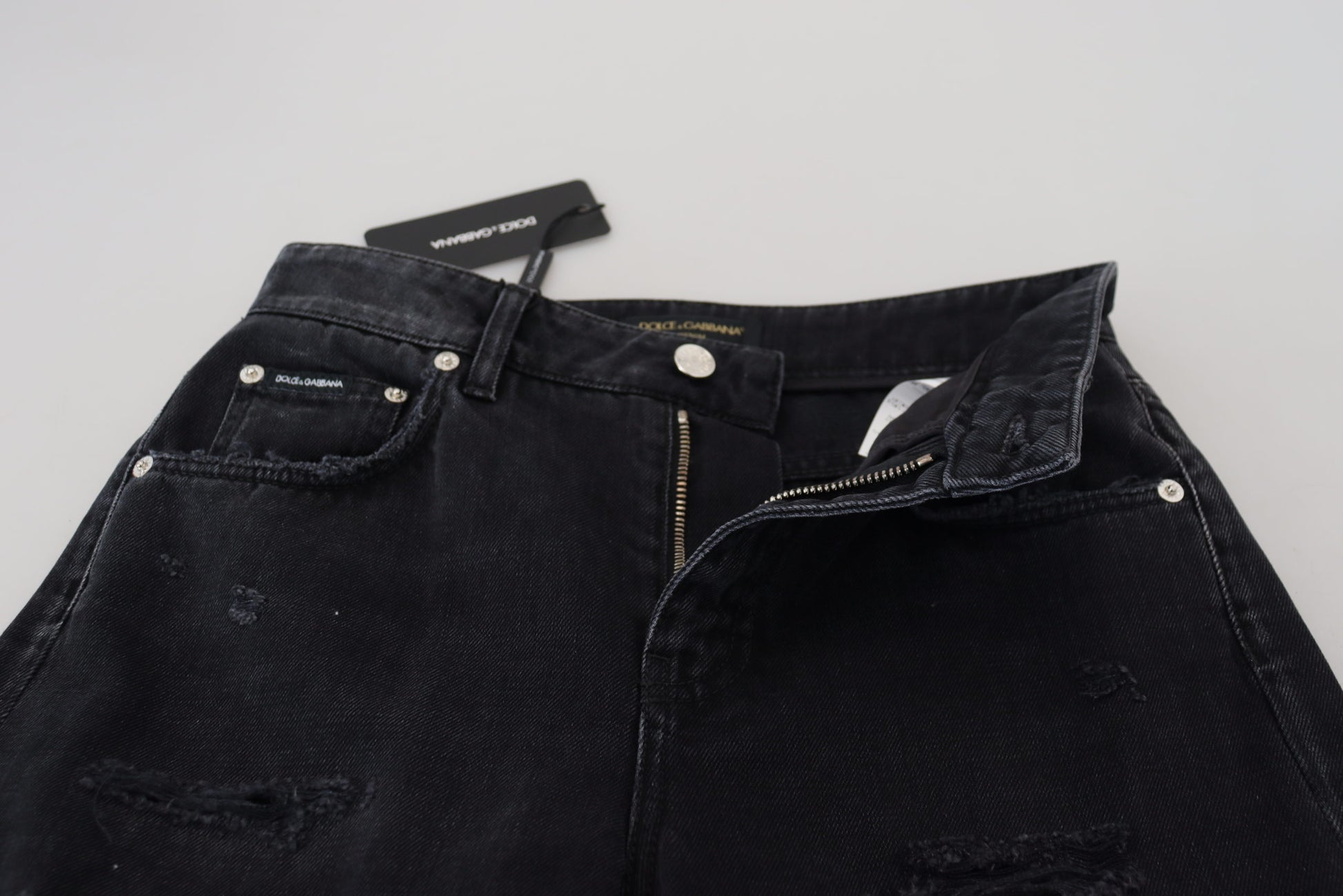 Dolce & Gabbana Black Straight Leg Jeans for Women side view