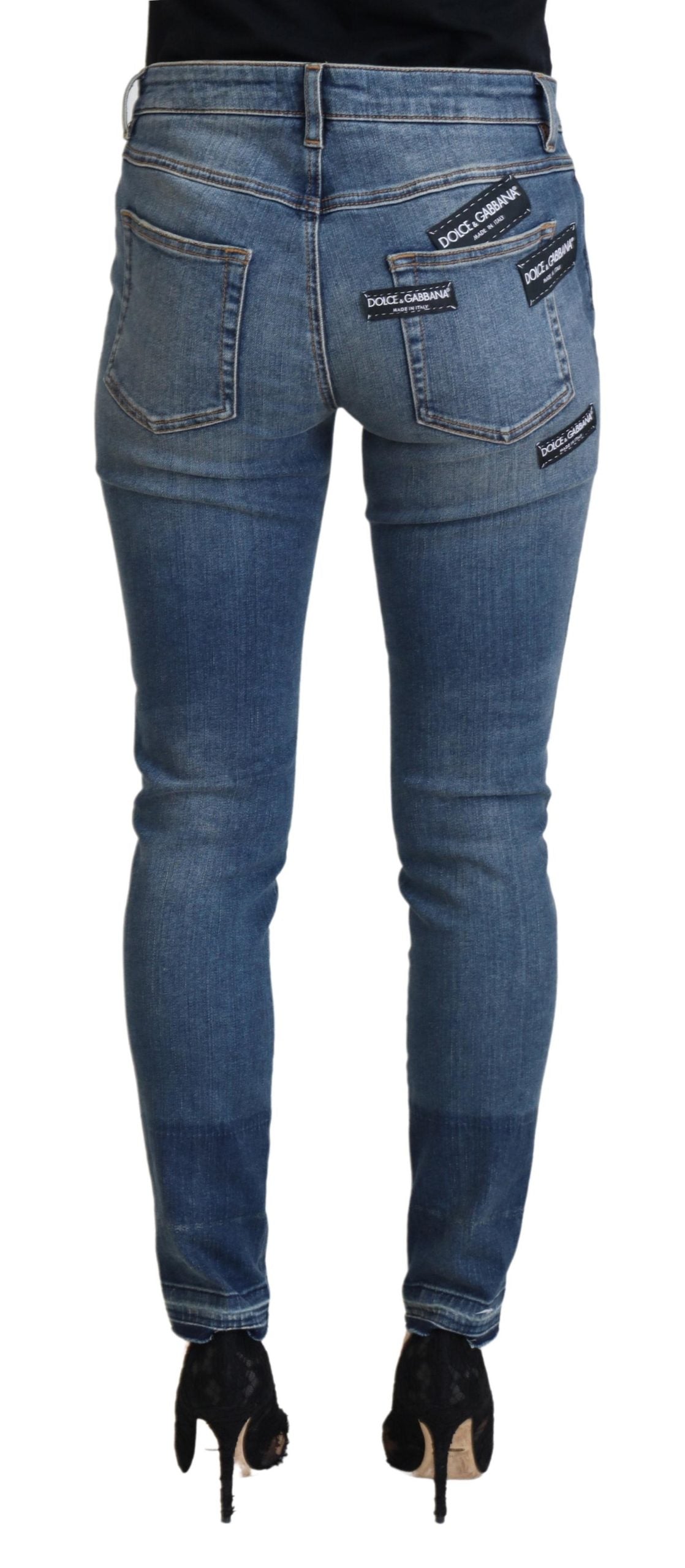 Dolce & Gabbana Blue Skinny Jeans for Women detail view