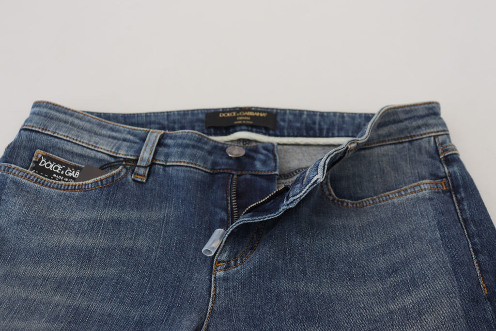 Dolce & Gabbana Blue Skinny Jeans for Women side view