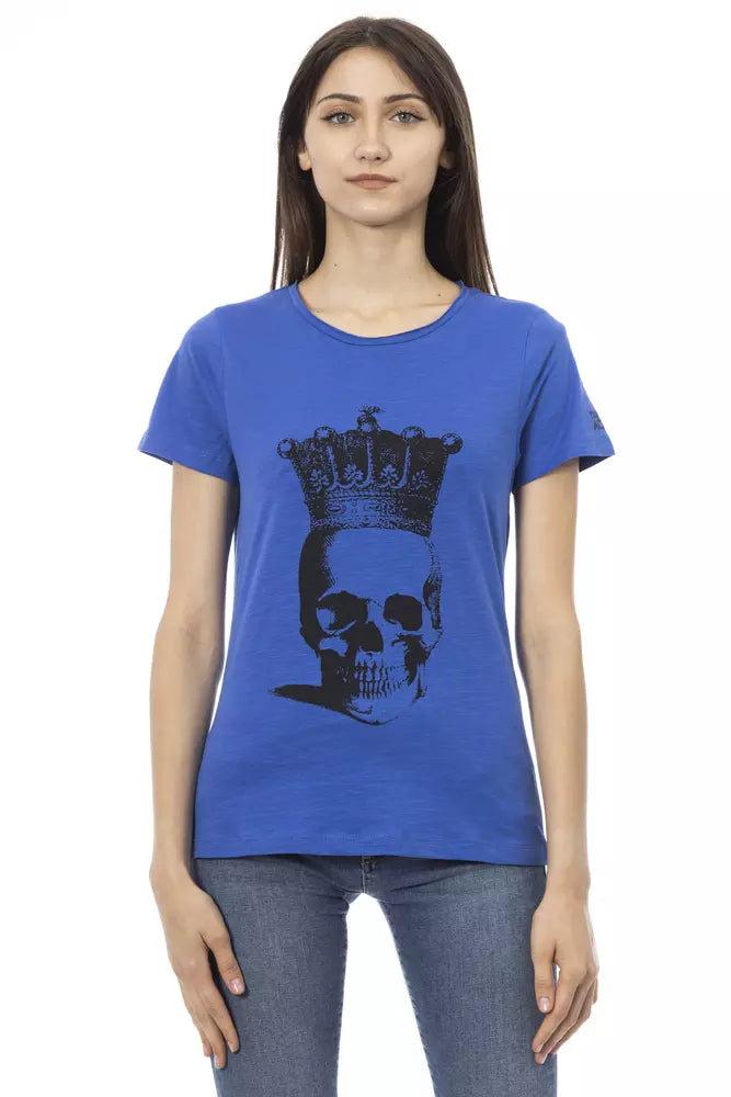 T-shirt pour femme Trussardi Action en coton bleu