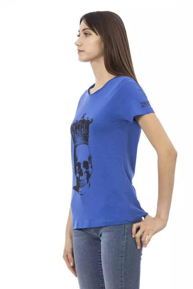 T-shirt pour femme Trussardi Action en coton bleu