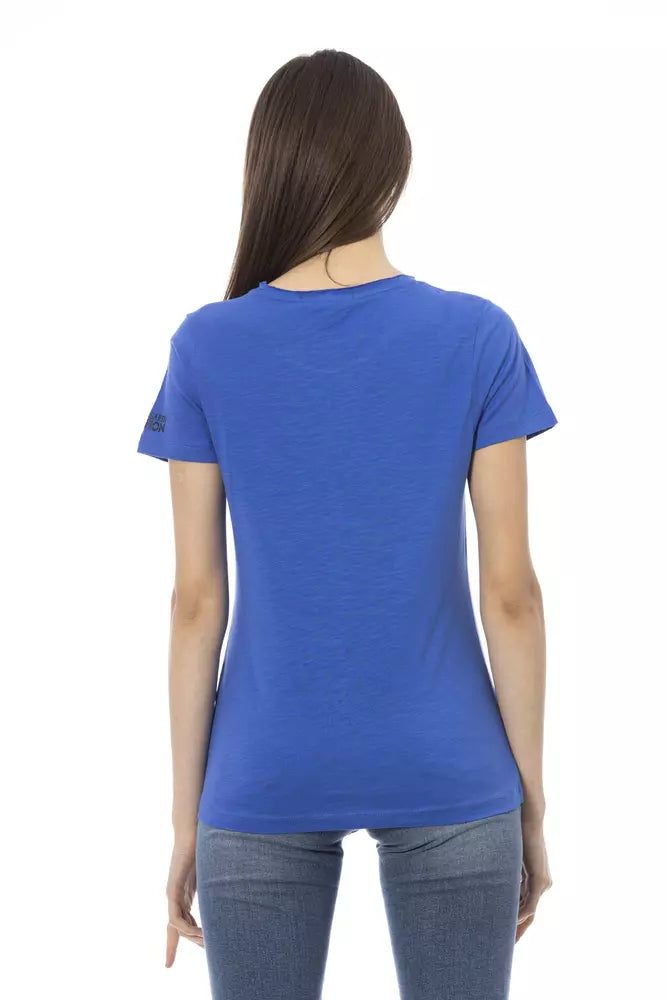 T-shirt pour femme Trussardi Action en coton bleu