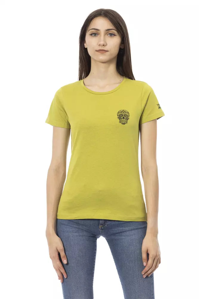 T-shirt femme en coton vert Trussardi Action