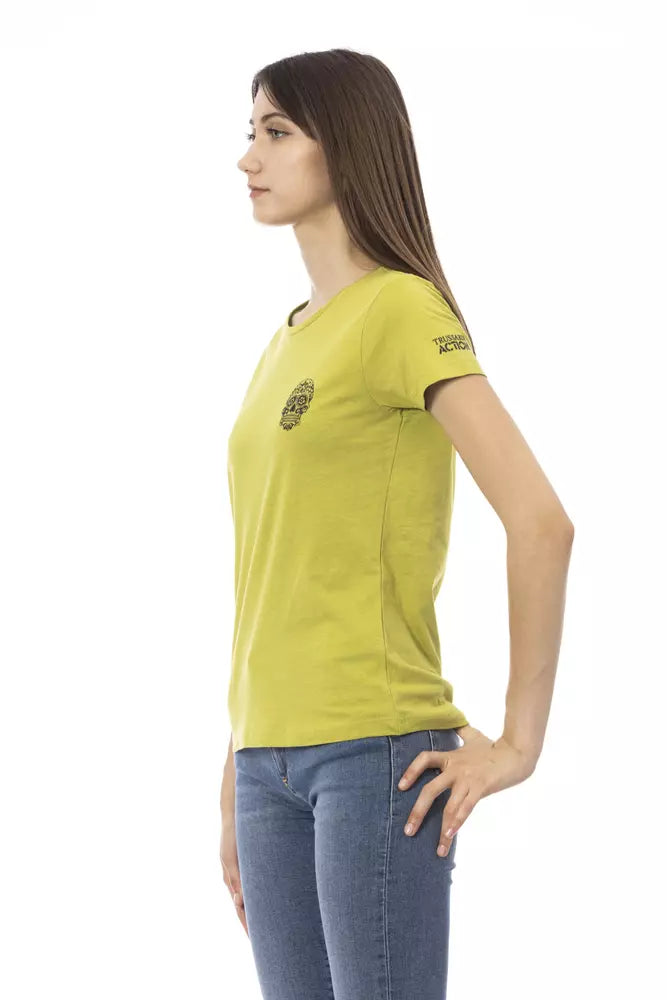 T-shirt femme en coton vert Trussardi Action