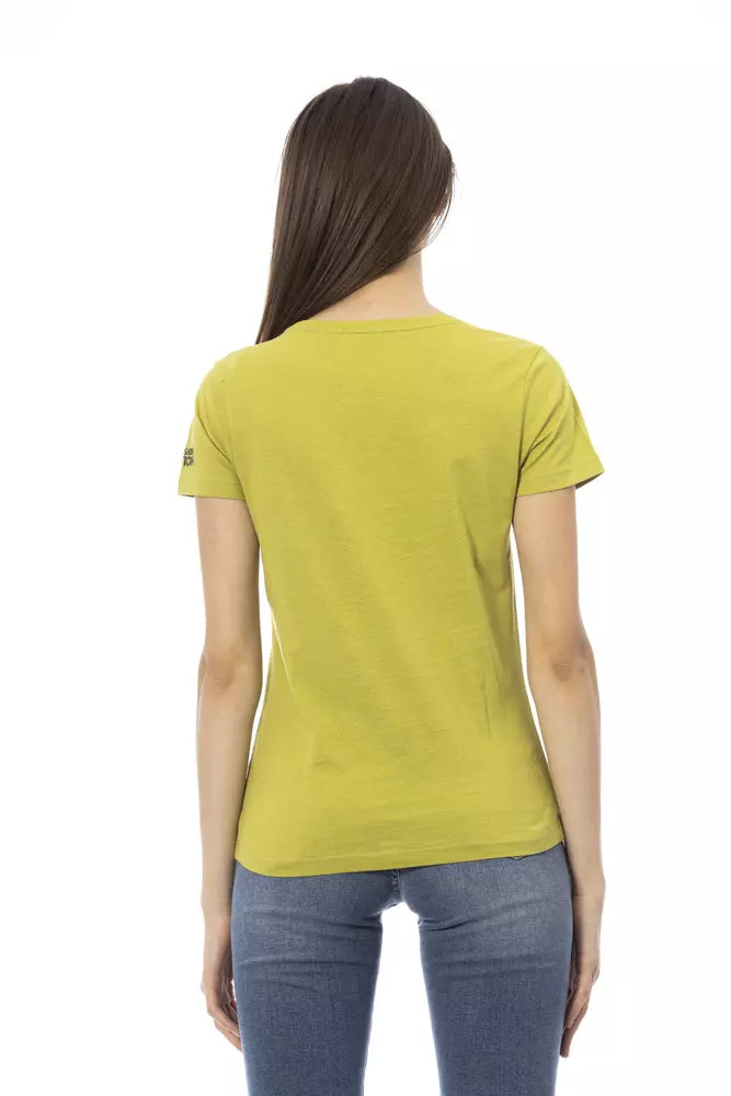 T-shirt femme en coton vert Trussardi Action