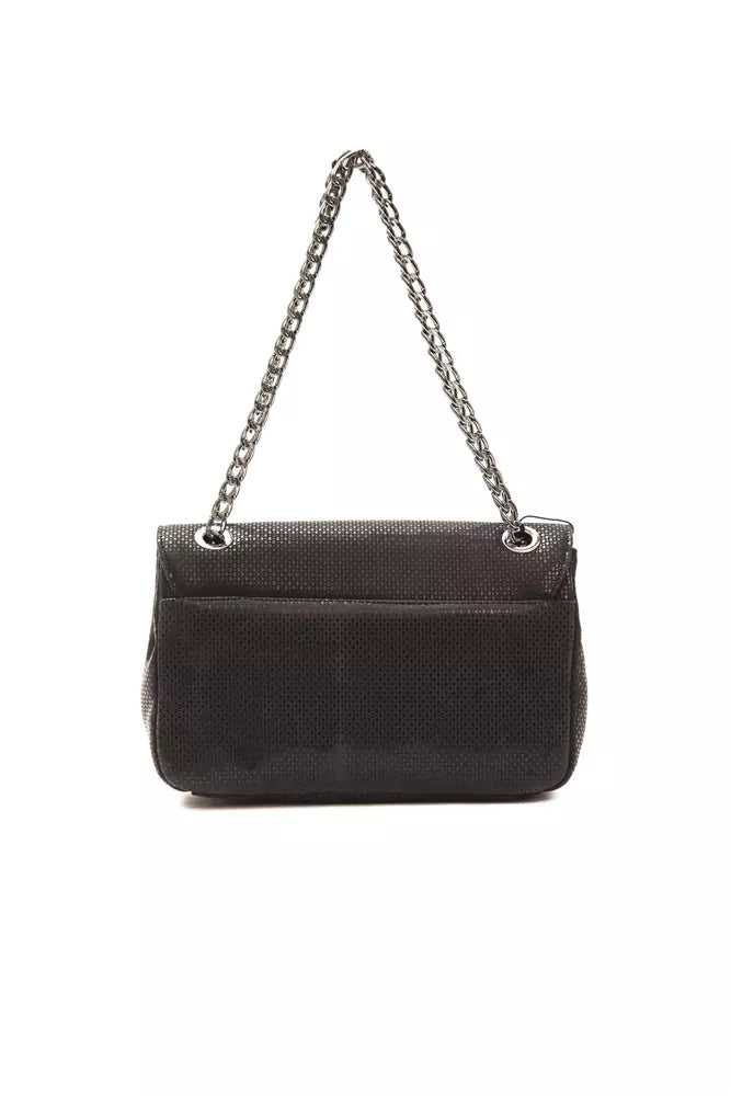 Pompei Donatella – Schwarze Umhängetasche aus Leder für Damen