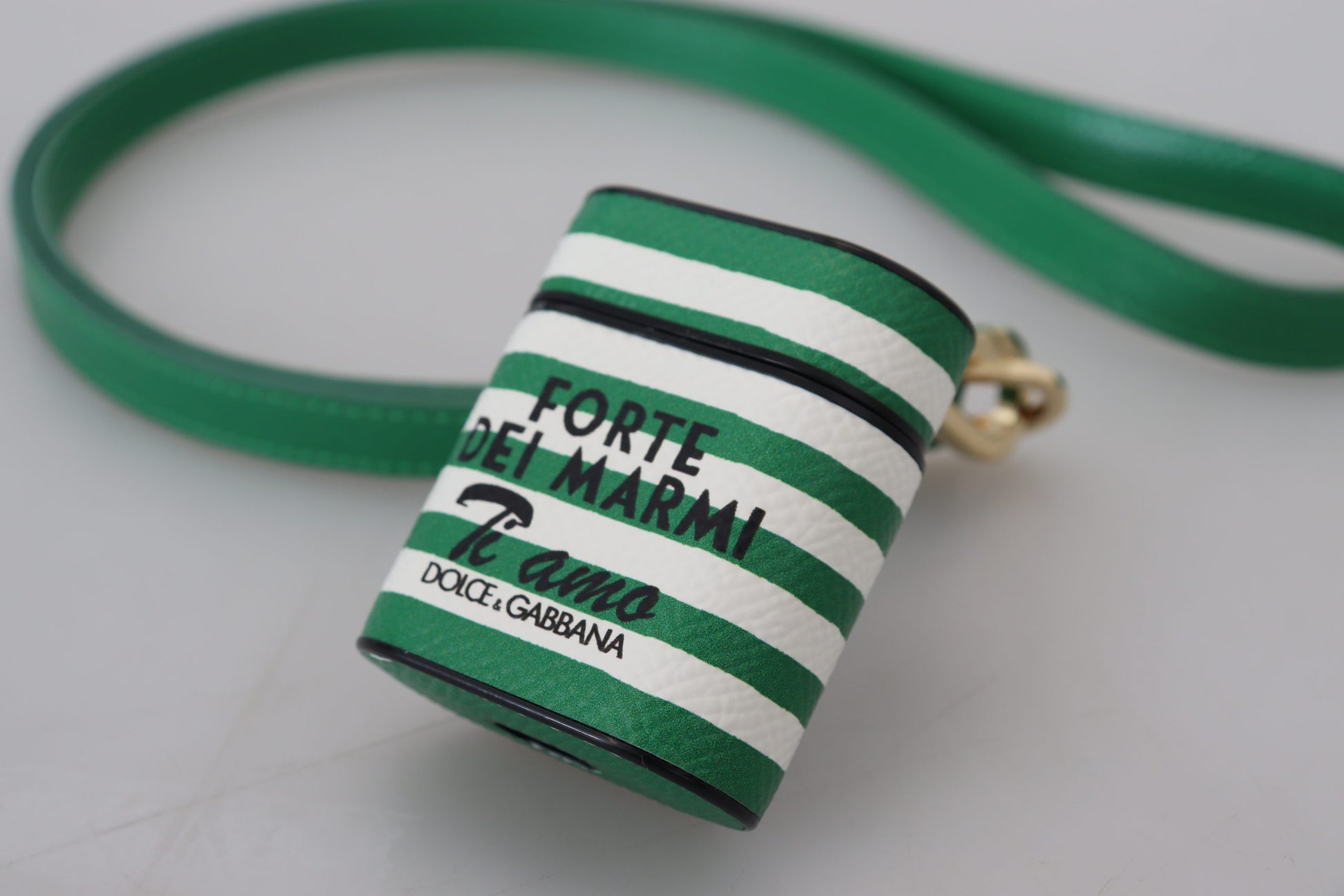 Dolce & Gabbana Green Airpod Holders for Women side view