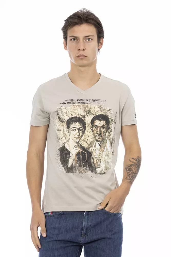 T-shirt pour homme en coton beige Trussardi Action