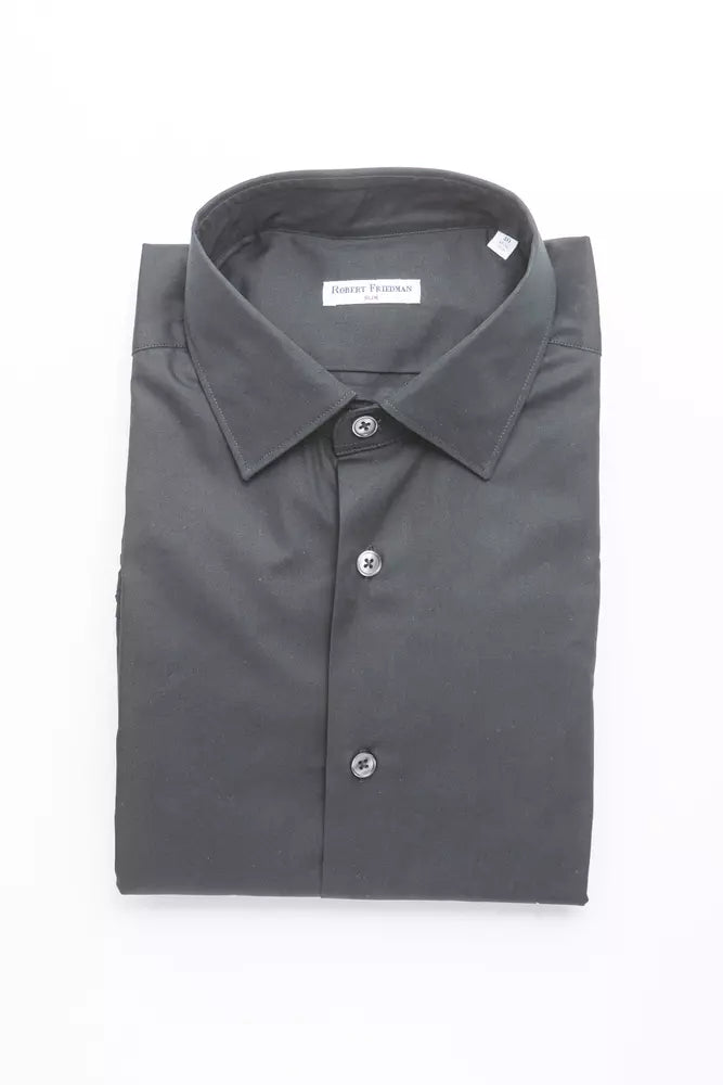 Robert Friedman Black Dress Shirt for Men