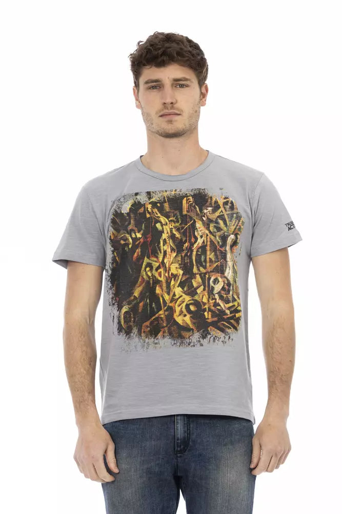 T-shirt gris en coton Trussardi Action pour homme
