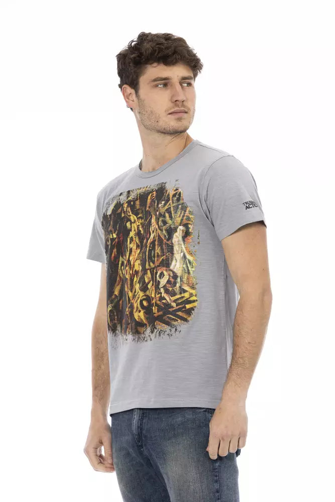 T-shirt gris en coton Trussardi Action pour homme