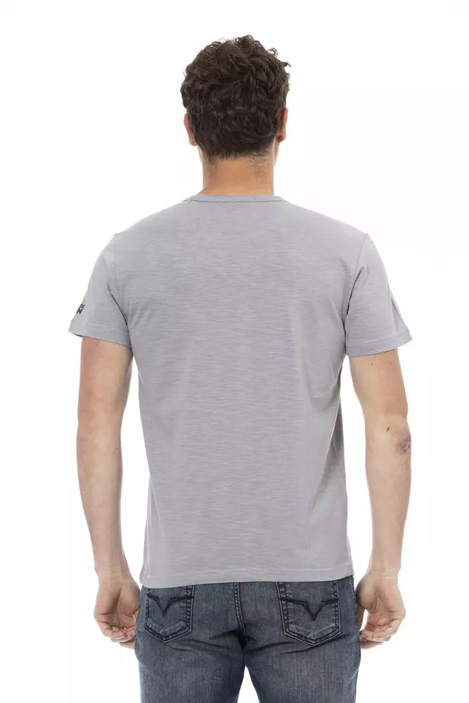 T-shirt gris en coton Trussardi Action pour homme