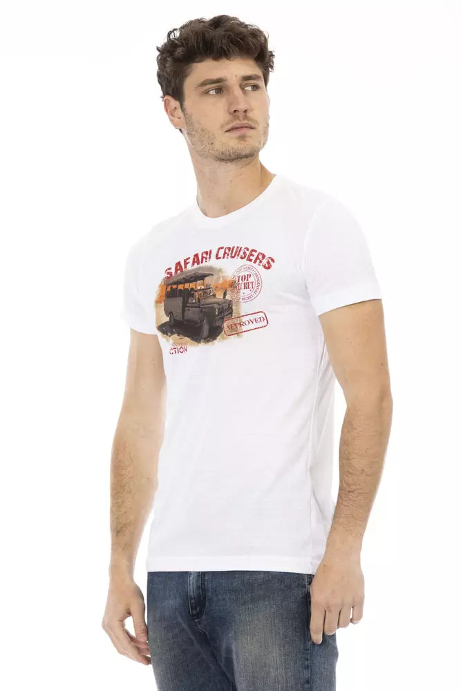 T-shirt homme en coton blanc Trussardi Action