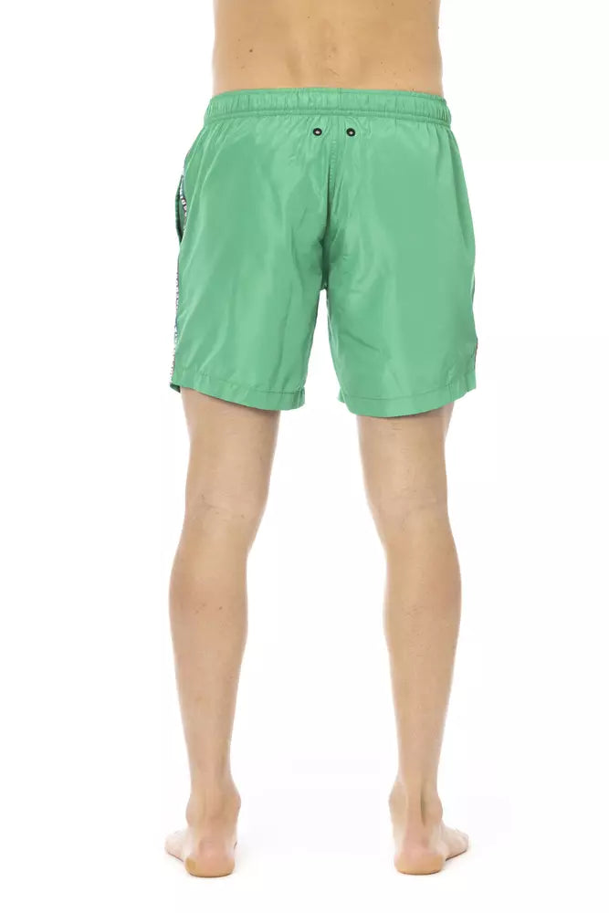 Bikkembergs Green Swim Shorts for Men detail view