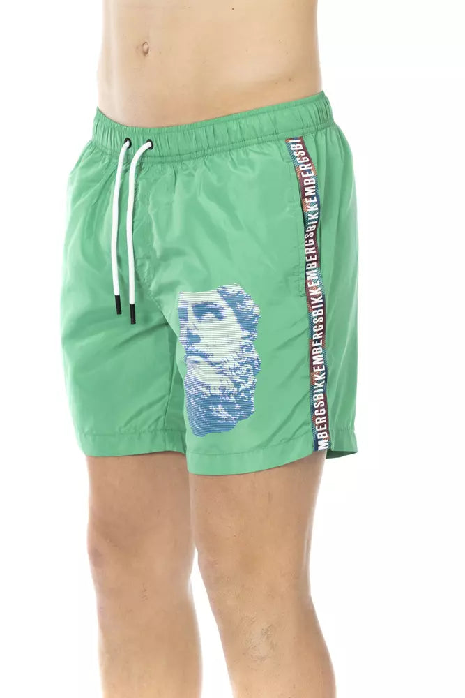 Bikkembergs Green Swim Shorts for Men side view