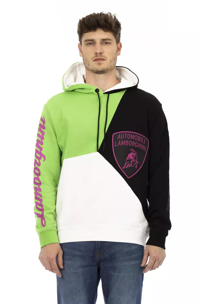 Pull Homme en Coton Blanc Automobili Lamborghini avec Capuche
