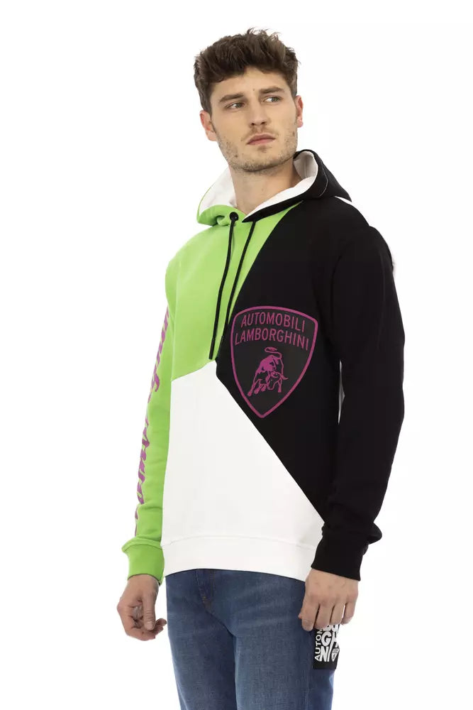 Pull Homme en Coton Blanc Automobili Lamborghini avec Capuche