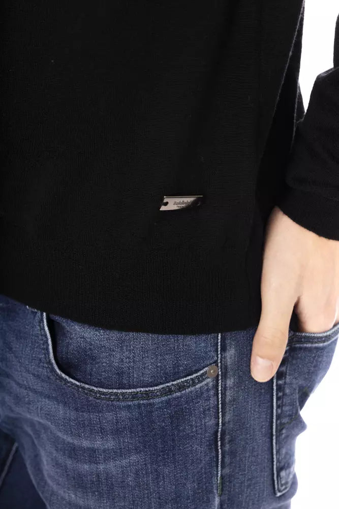Baldinini Trend Black Turtleneck for Men side view