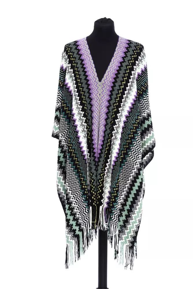 Poncho Missoni en laine multicolore pour femme