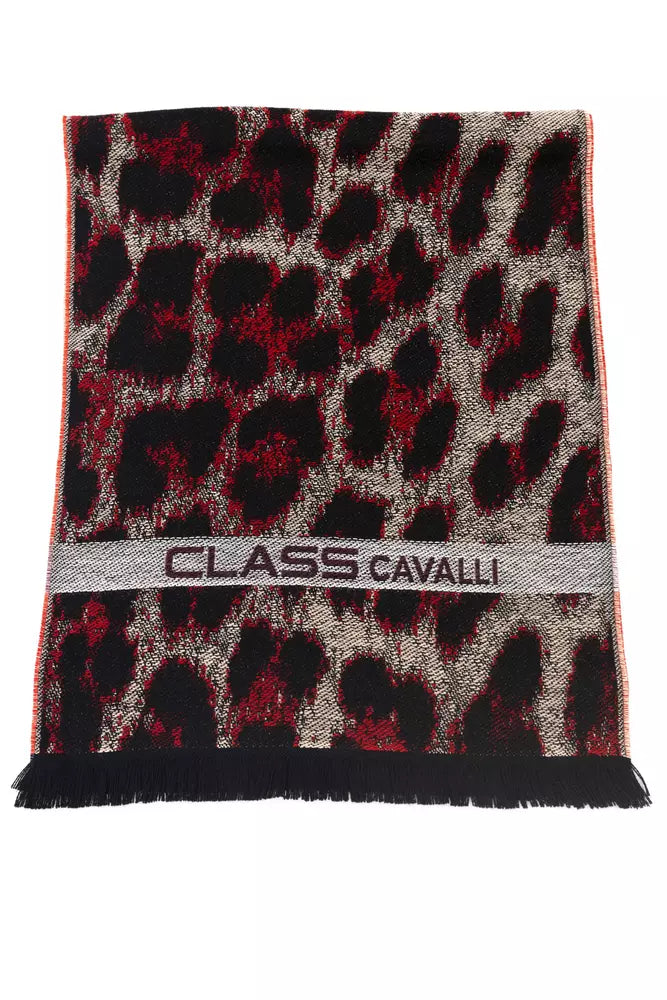 Écharpe homme Cavalli Class en laine bordeaux