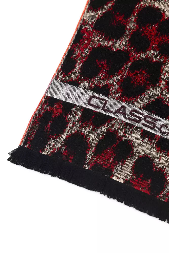 Écharpe homme Cavalli Class en laine bordeaux