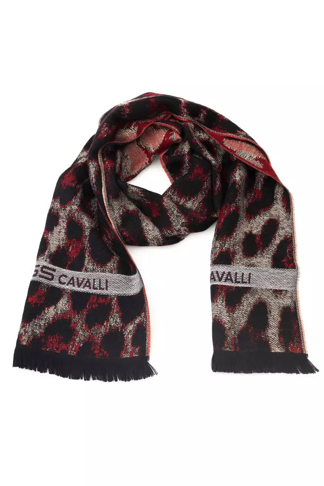 Écharpe homme Cavalli Class en laine bordeaux
