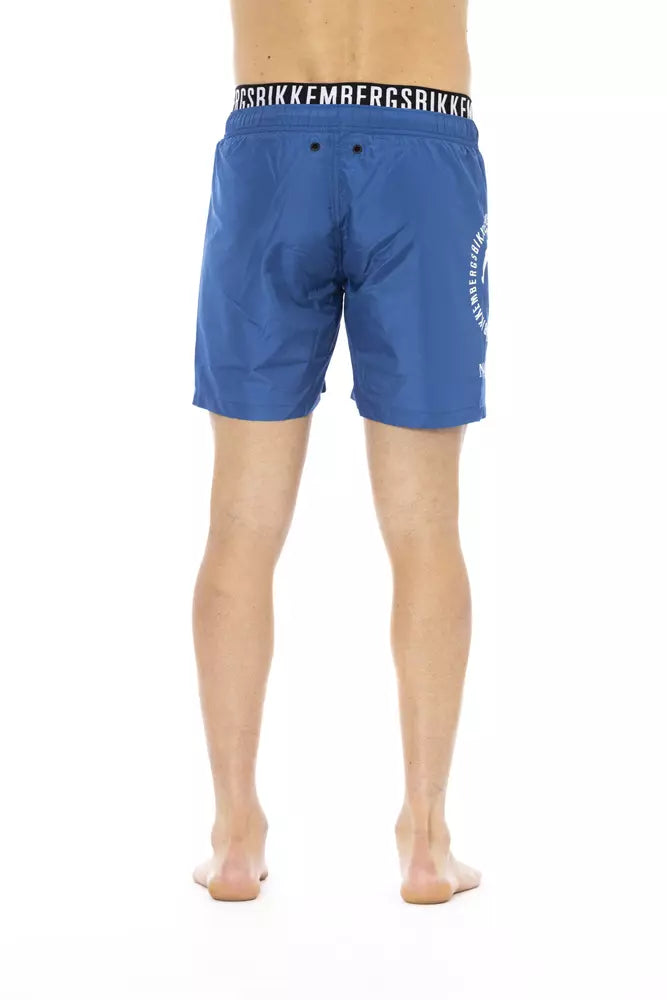 Bikkembergs Blue Swim Shorts for Men detail view