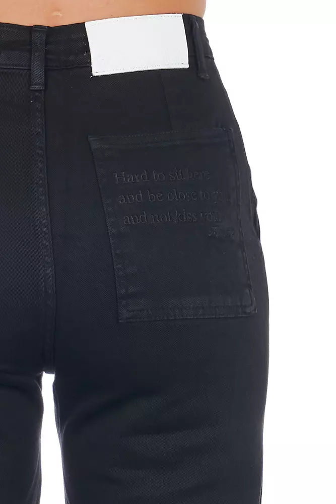 Frankie Morello Black Cropped Pants for Women detail view